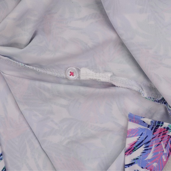 Tailor Byrd Polo Shirt Mens Medium Multicolor Palms Performance Golf Stretch - Picture 6 of 7